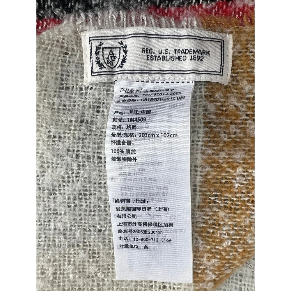 Abercrombie Plaid Poncho Womens Woven Fringe Cozy Boho‎ Cottagecore Wrap